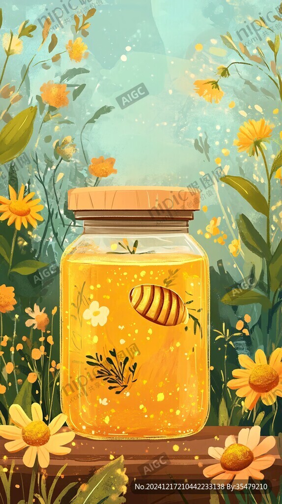 蜂蜜豐收插畫