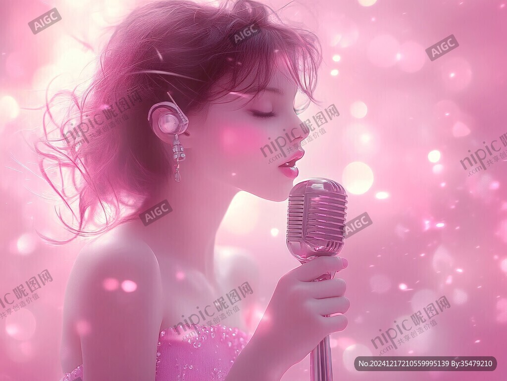 女歌手插畫