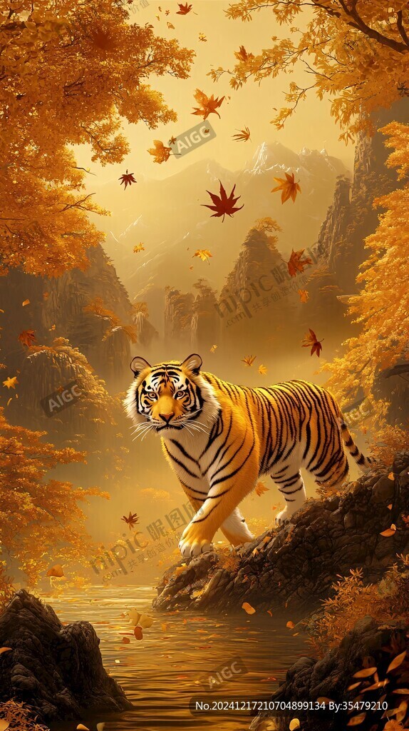 虎年吉祥猛虎下山新年