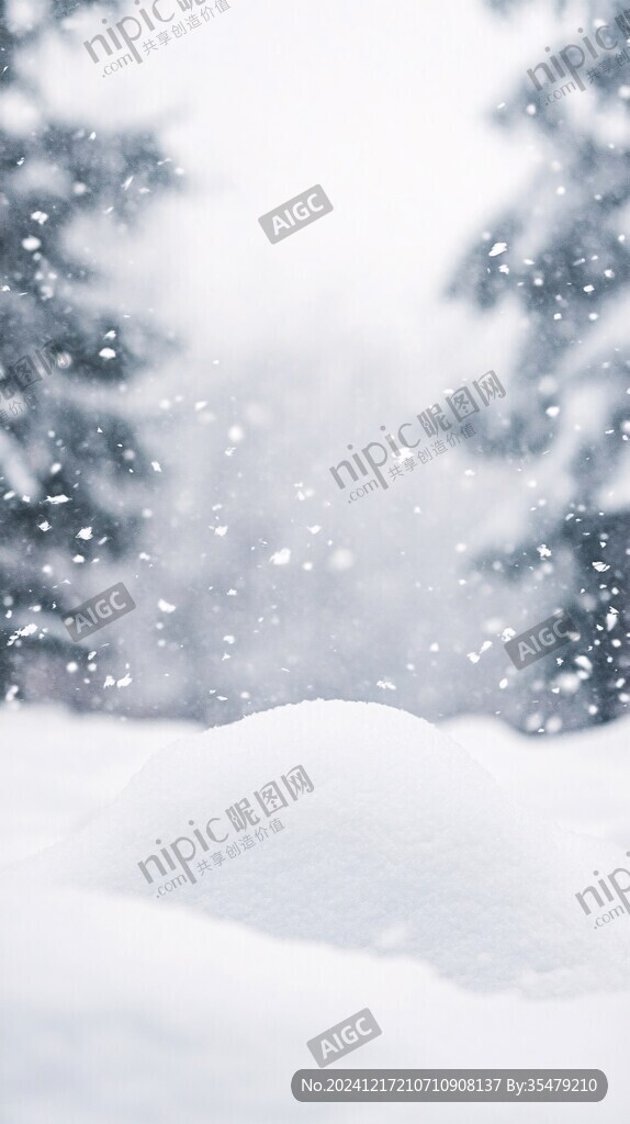 雪地雪花冬季雪景
