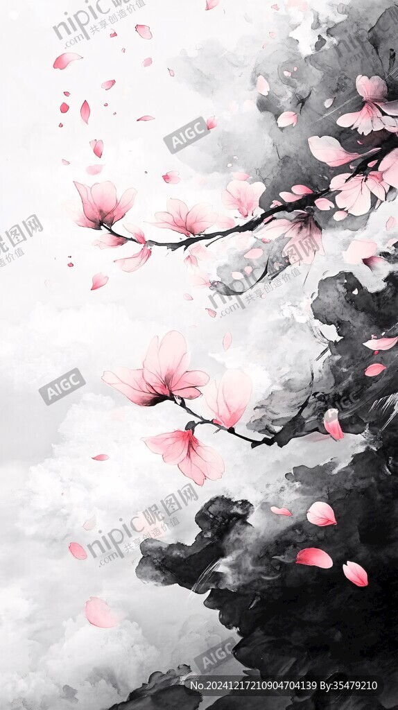 唯美花瓣創意桃花