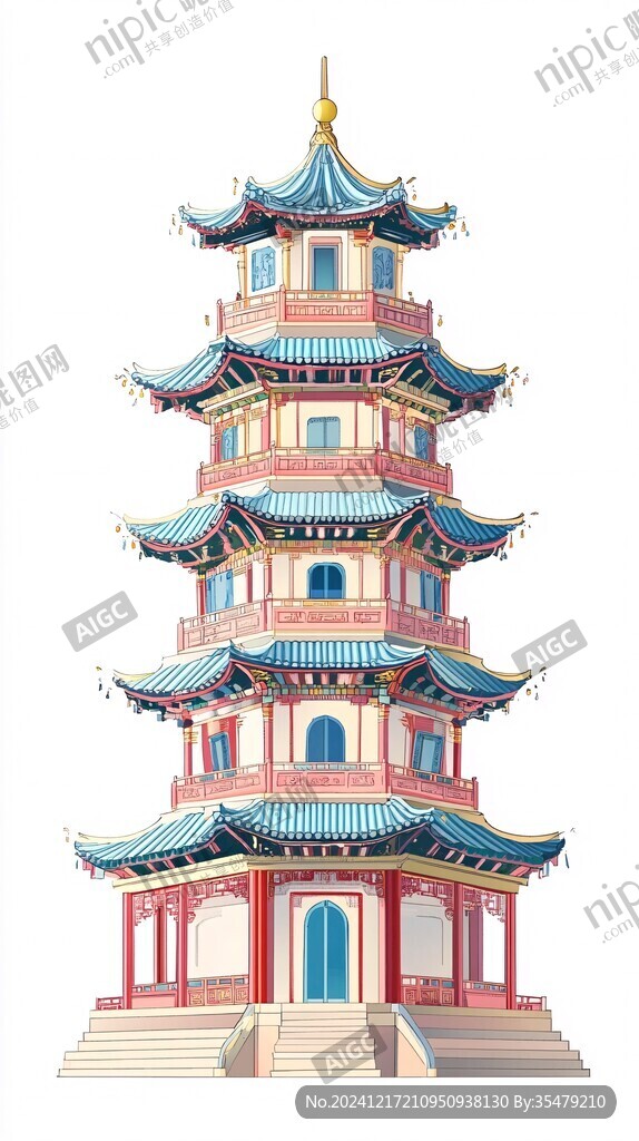 萬(wàn)壽塔插畫(huà)