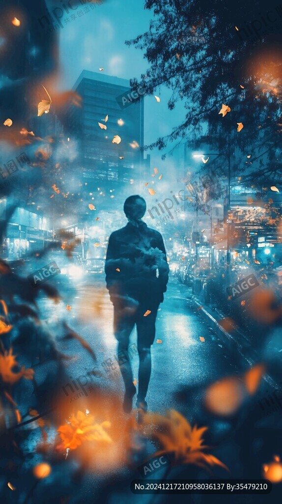 路燈下的人