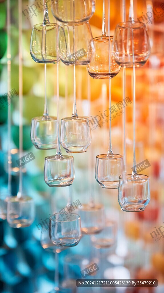 吧臺上倒掛的玻璃杯