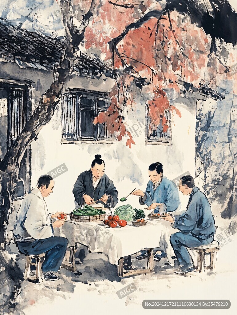 鄉(xiāng)村生活場(chǎng)景曬秋