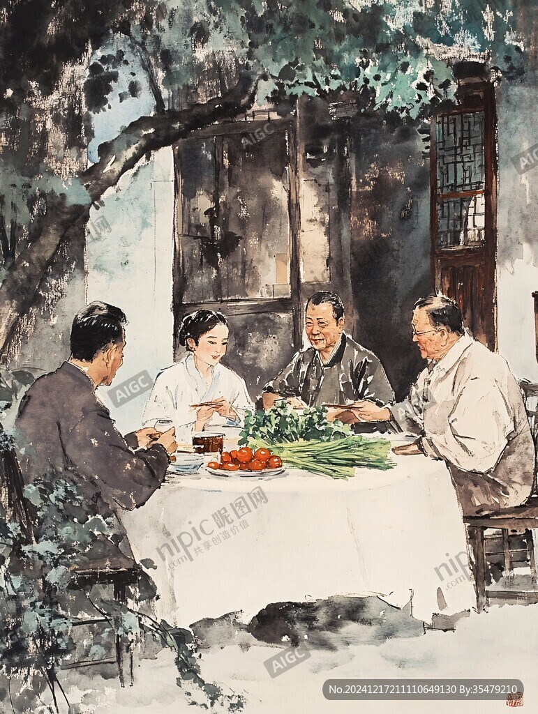 居家宴飲圖