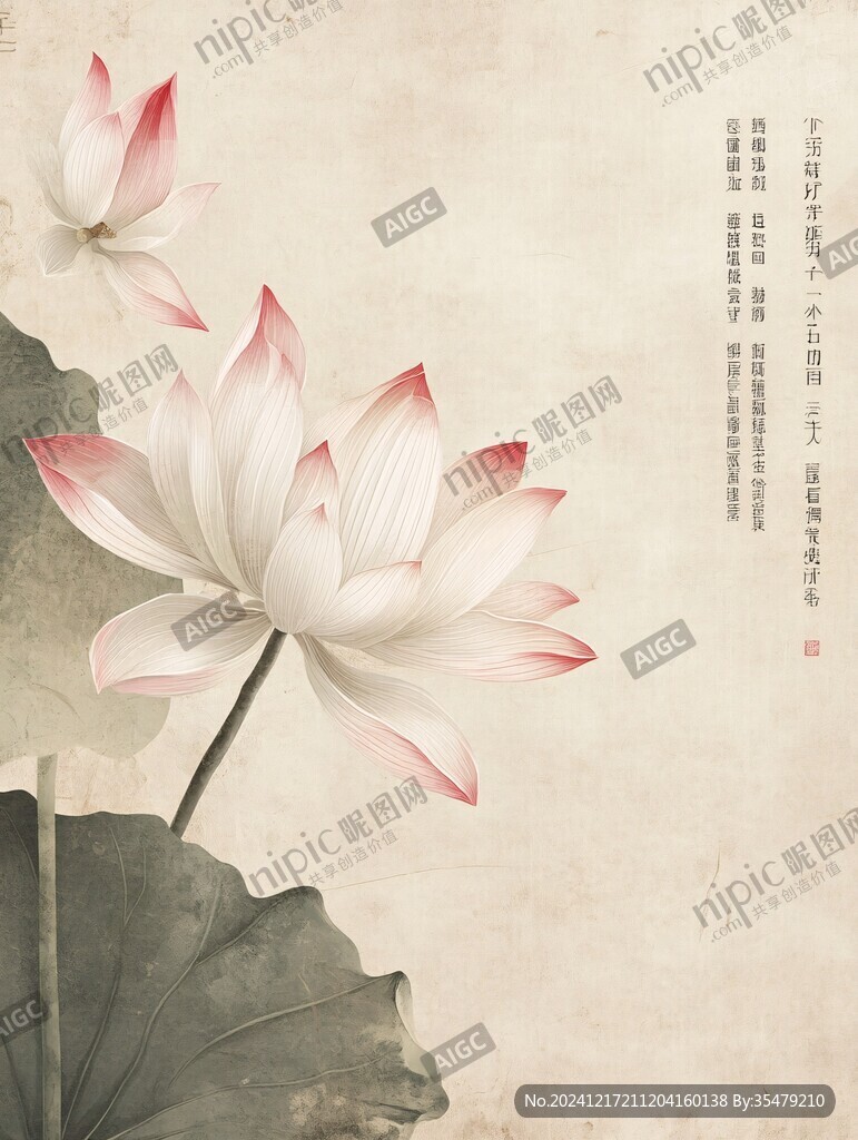 文藝古典蓮花壁紙