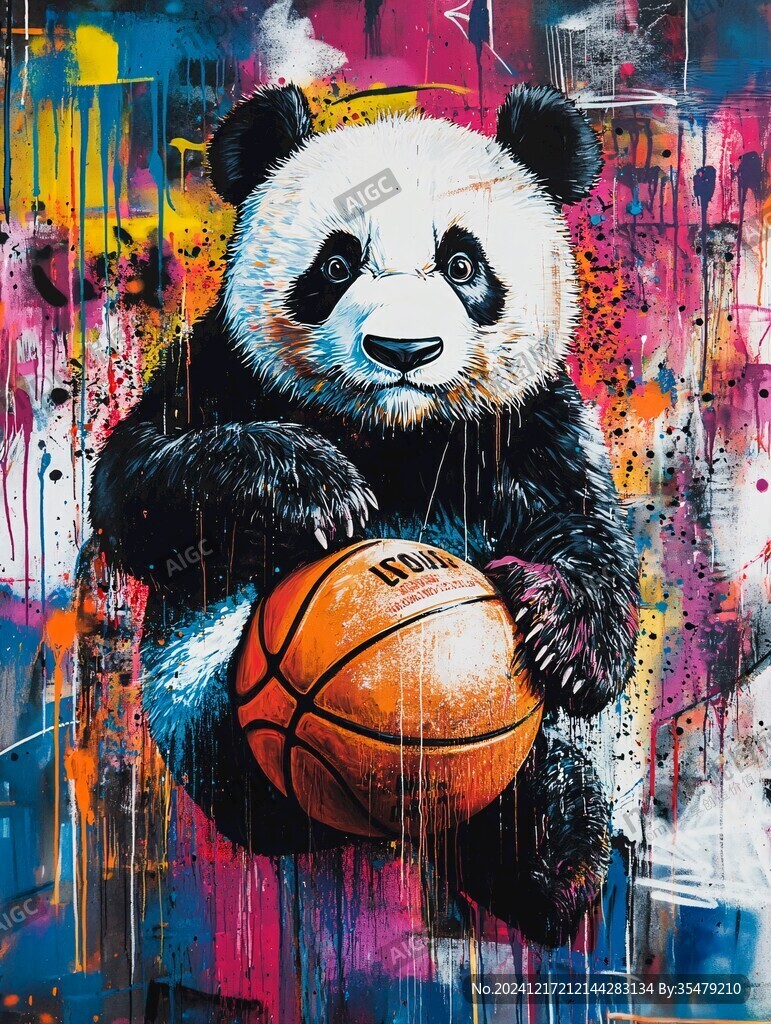 熊貓潮流插畫