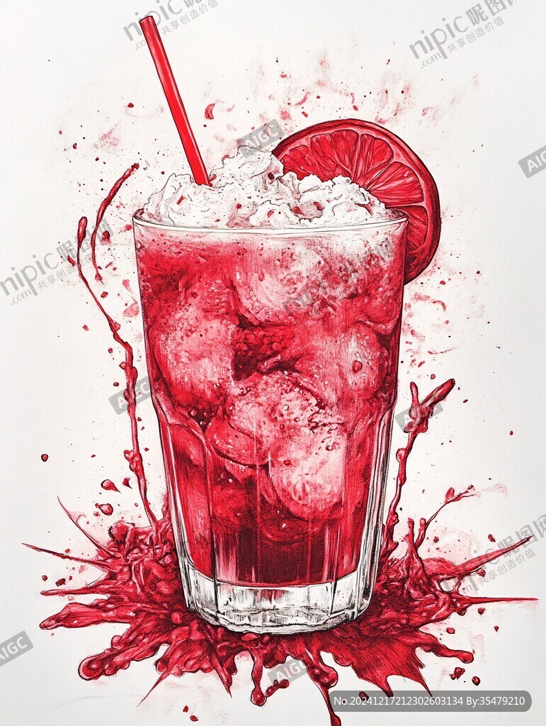 冰飲插畫