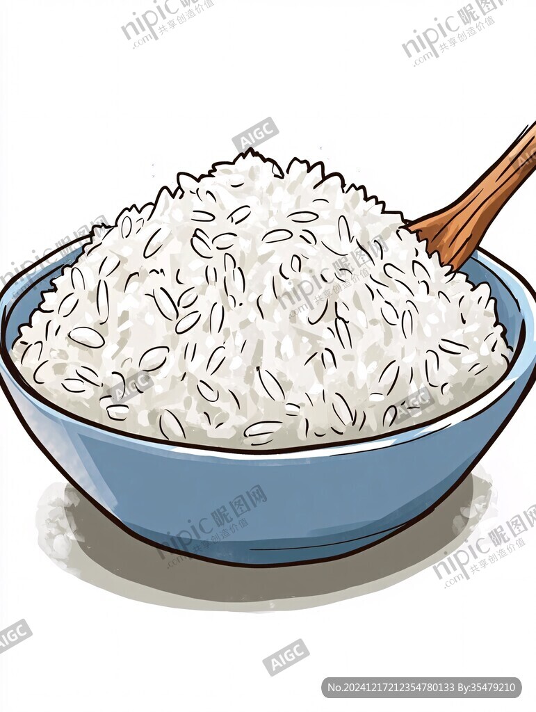 米飯手繪插畫(huà)
