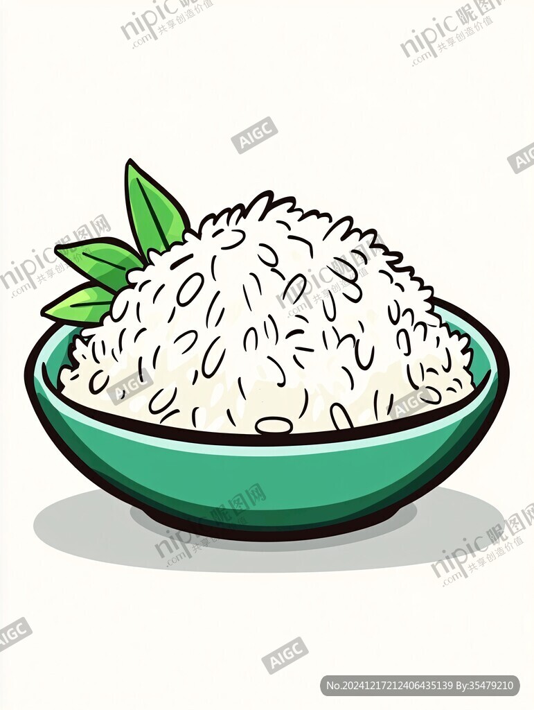 米飯手繪插畫