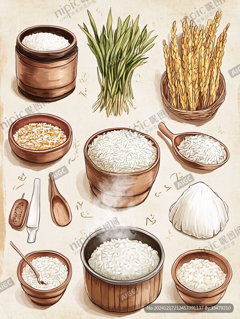 健康米面插畫
