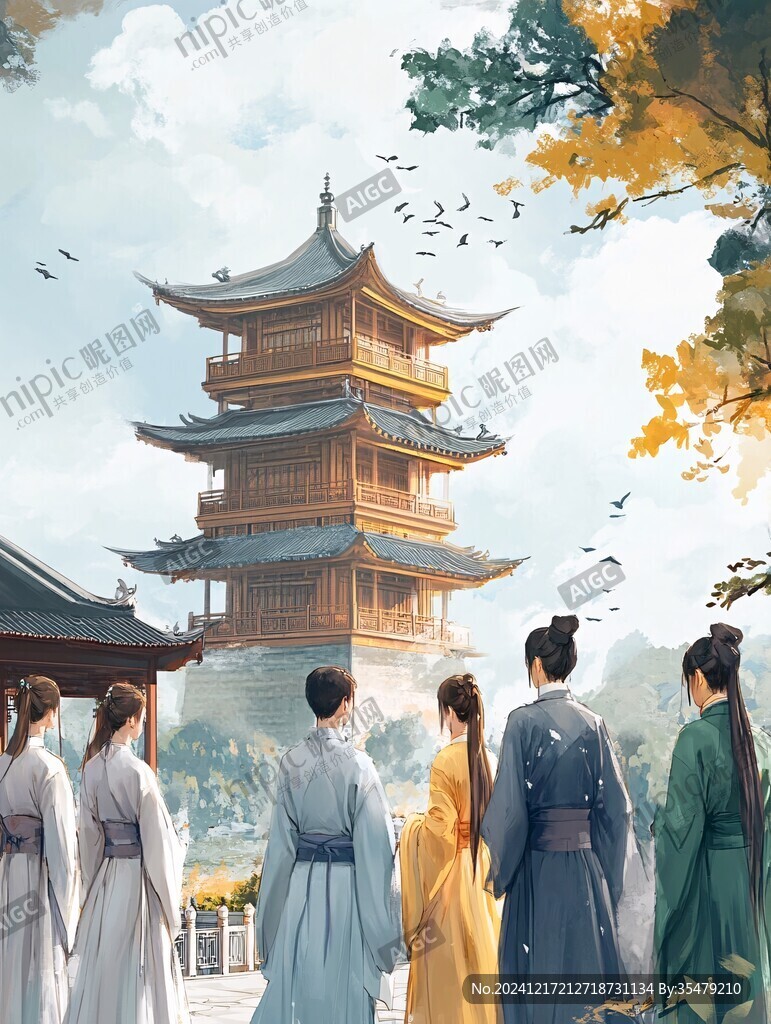 鎮(zhèn)淮樓插畫