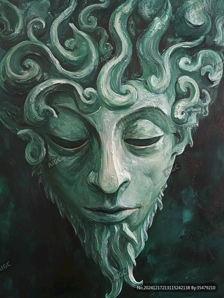 青銅人面插畫