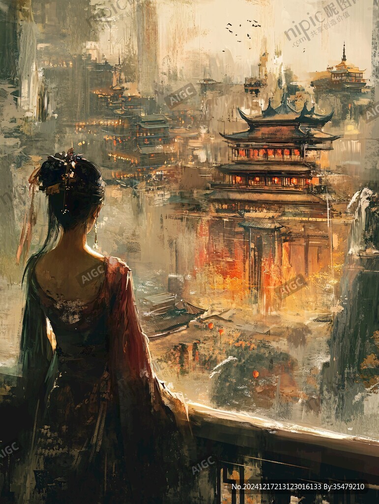 古風美女背影