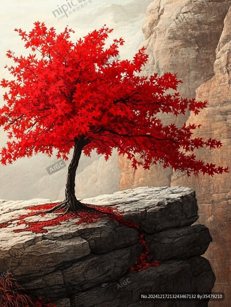 一顆紅葉樹