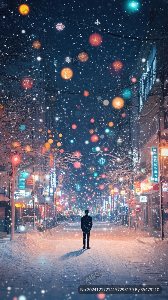 雪夜行人