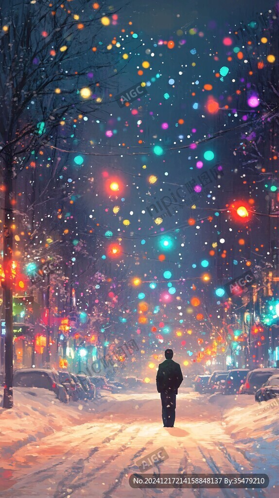 雪夜行人