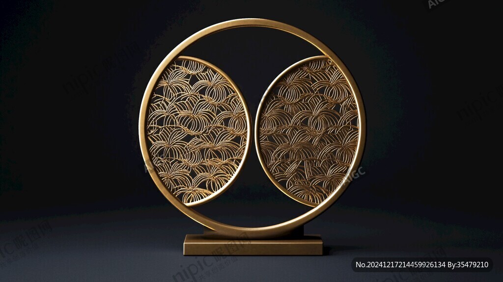 金屬質(zhì)感扇形屏風(fēng)