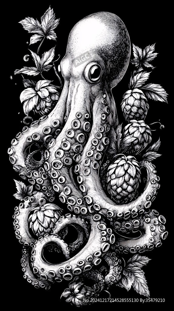 手繪章魚插畫