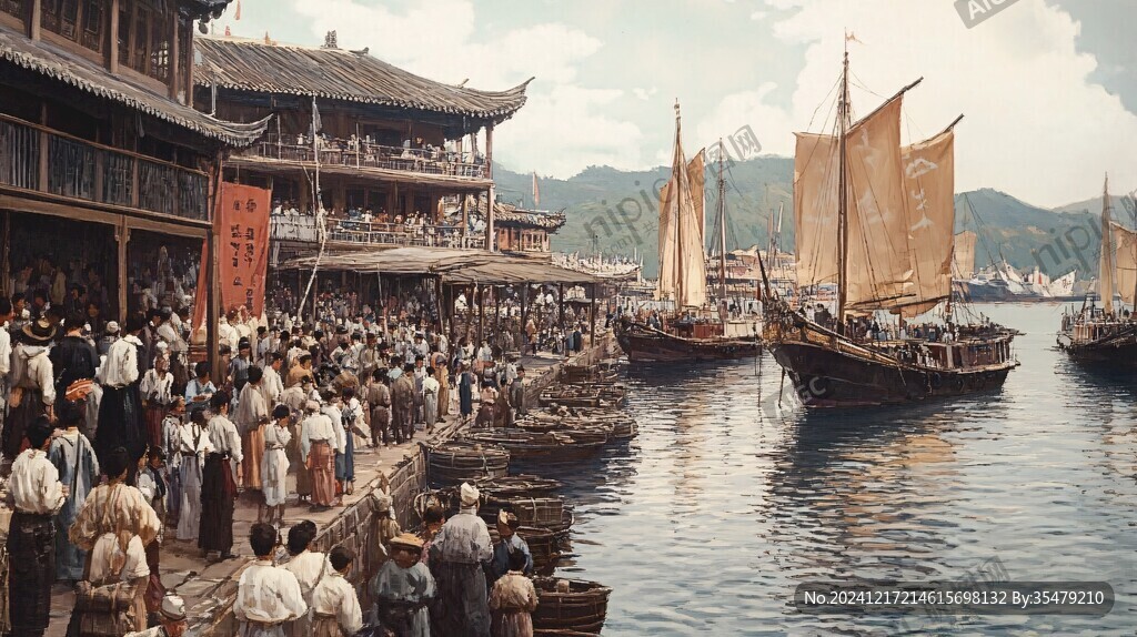 古代航海貿(mào)易場景