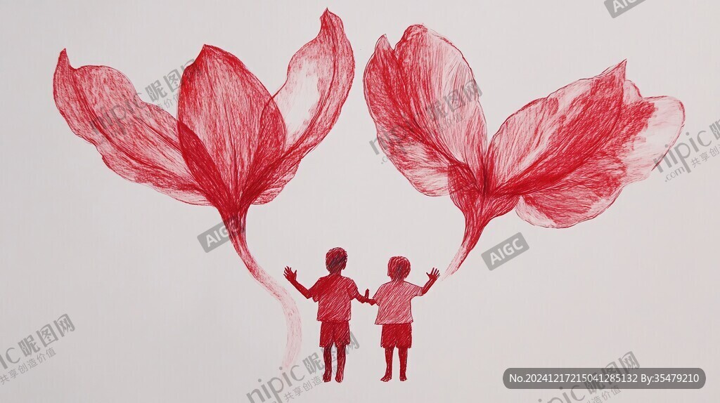 紅色花瓣畫(huà)