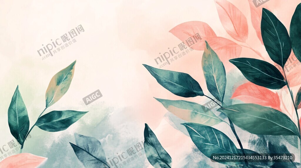 樹葉插畫背景