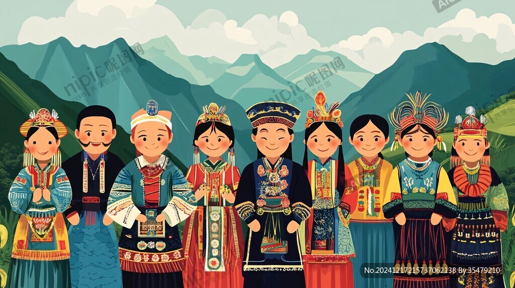 民族自治區插畫
