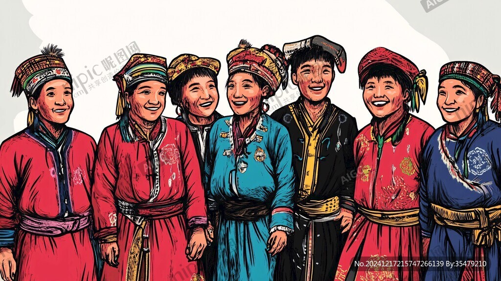 民族自治區插畫