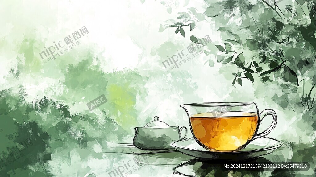 茶杯插畫