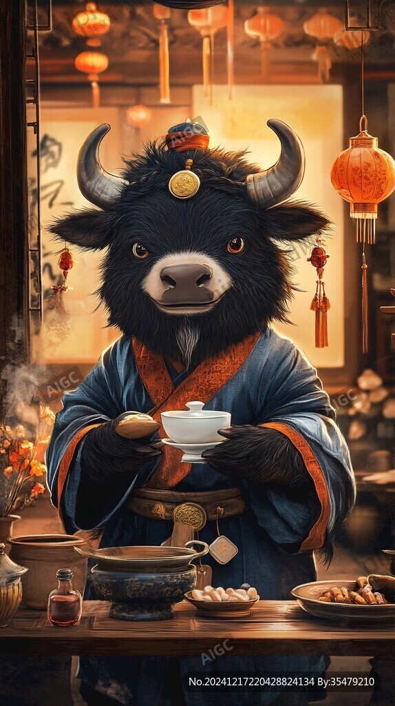 春節(jié)插畫(huà)牛年
