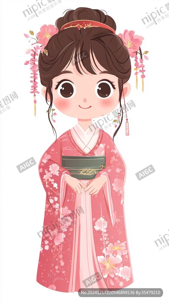 西梅卡通漢服女孩