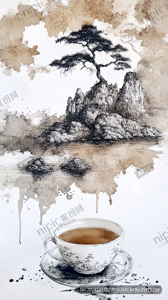 水墨茶畫