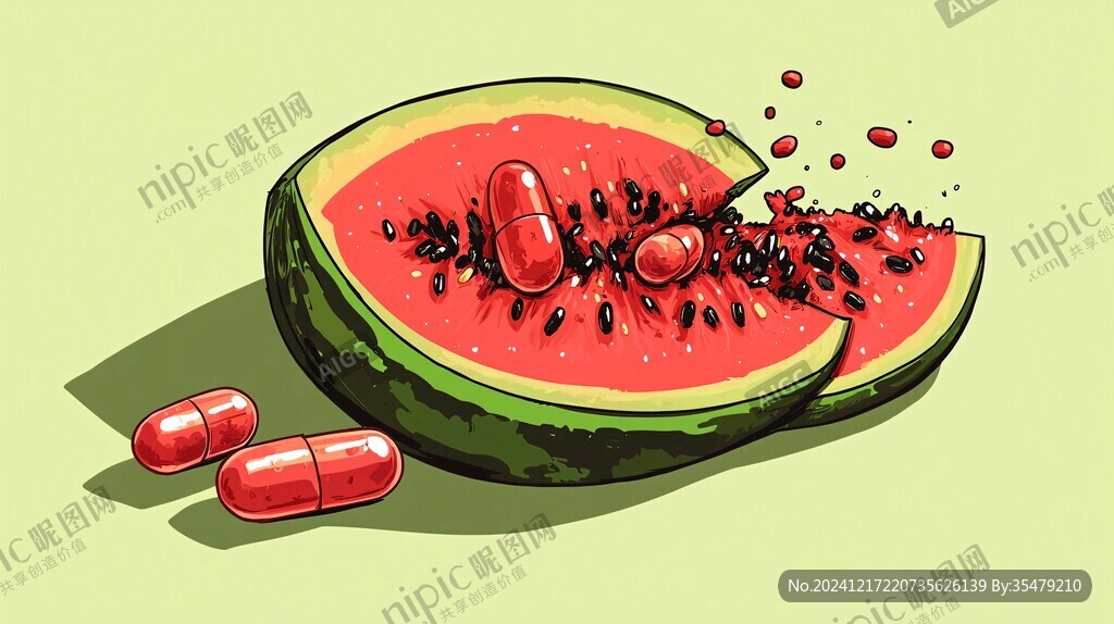 西瓜醬手繪插畫