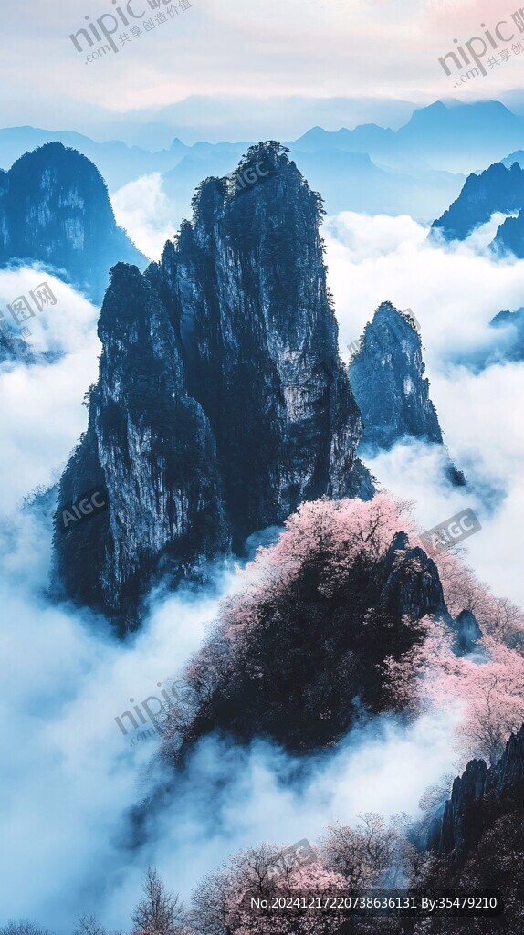 光霧山水墨畫
