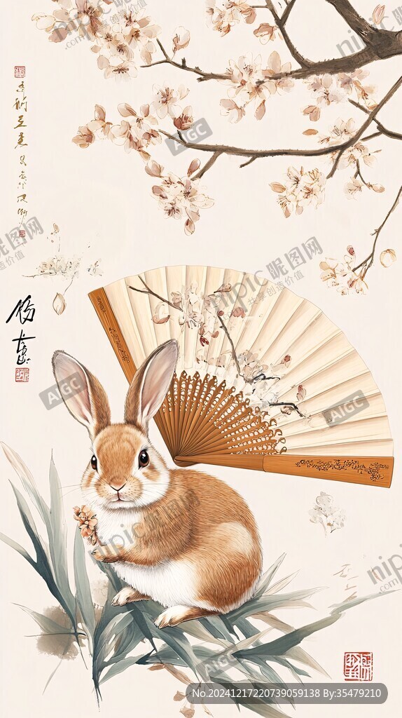 兔年中式插畫