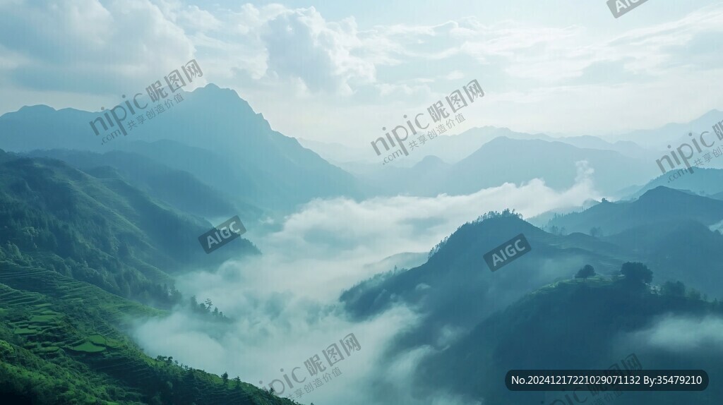 石潭云海全景圖