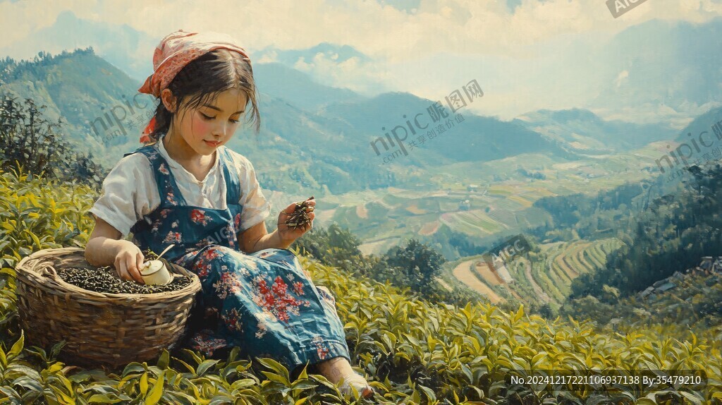 茶山小女孩