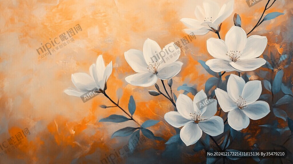 油畫花卉壁紙