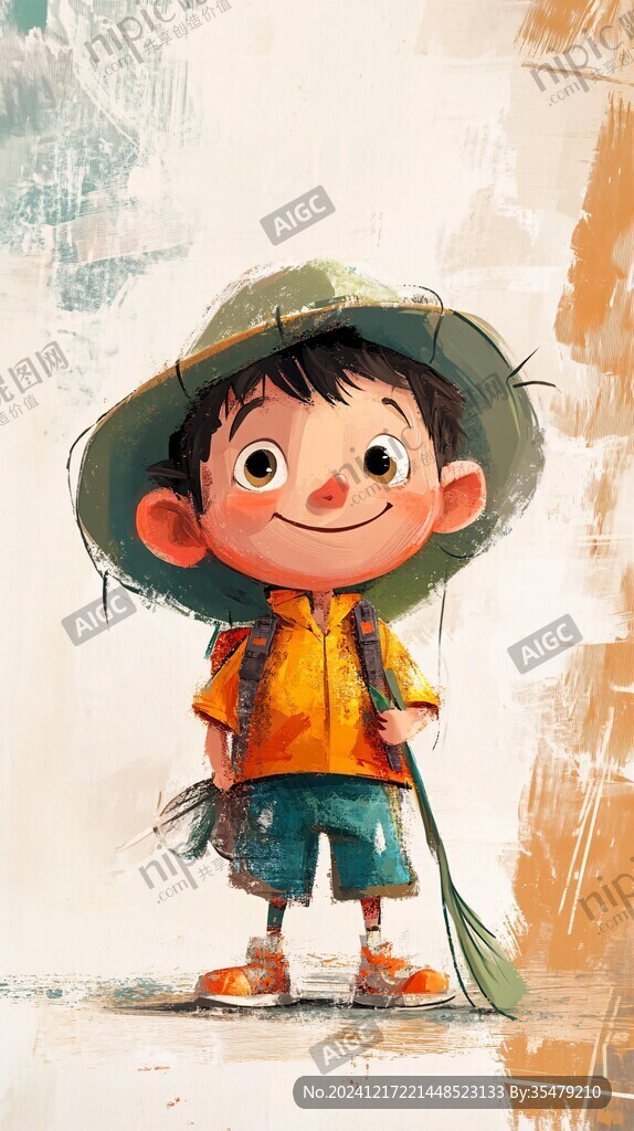 唯美小男孩插畫