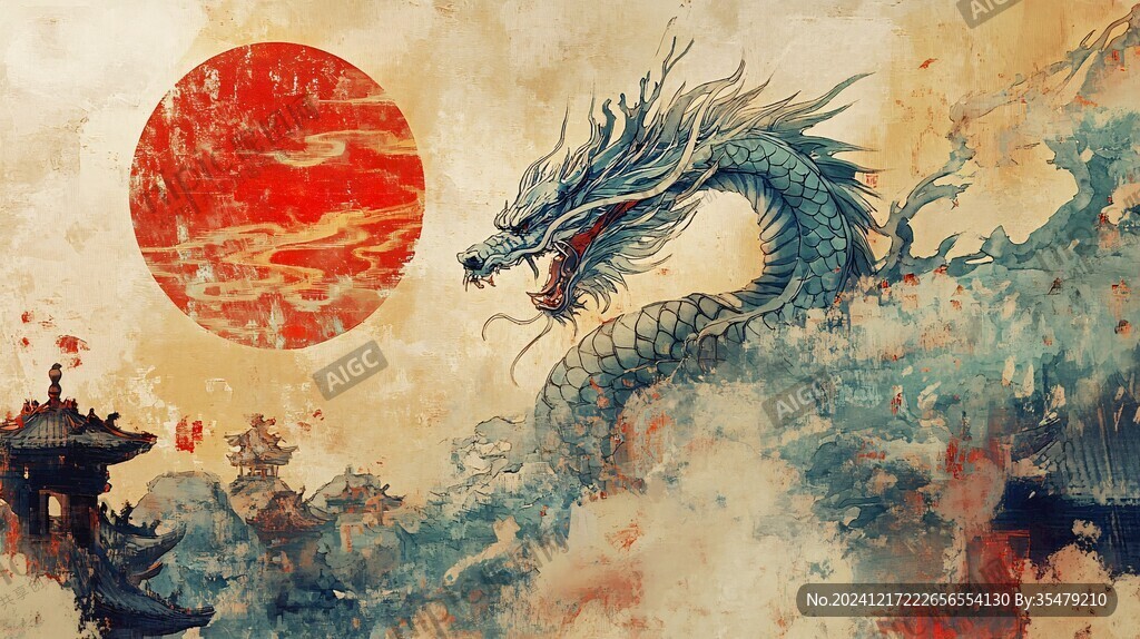 龍年橫版插畫