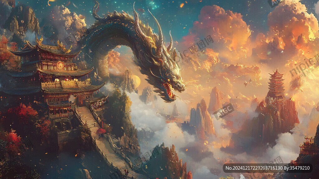 龍年橫版插畫