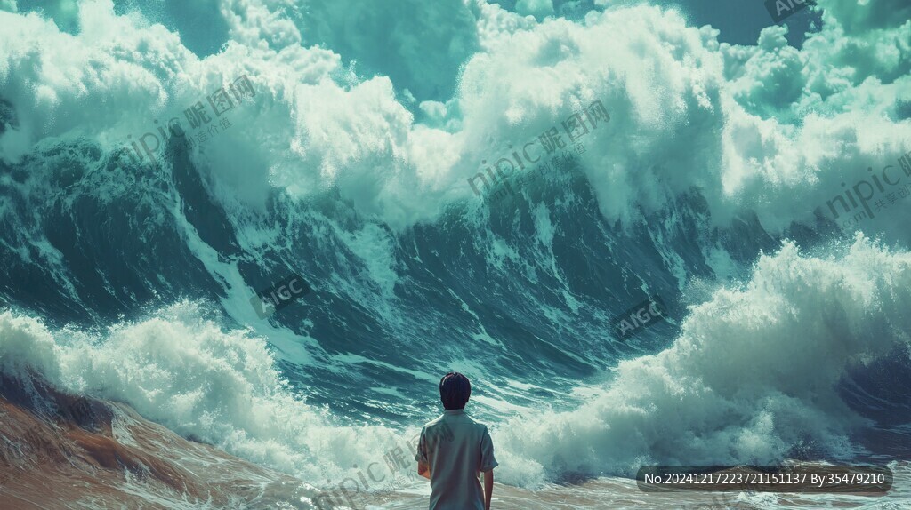 巨幅海浪浪花