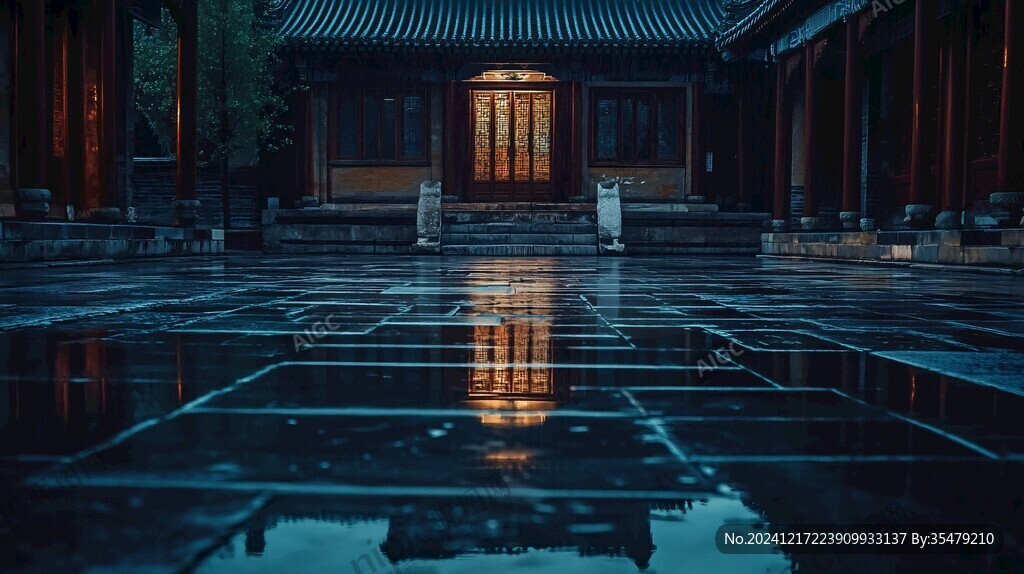 雨中四合院