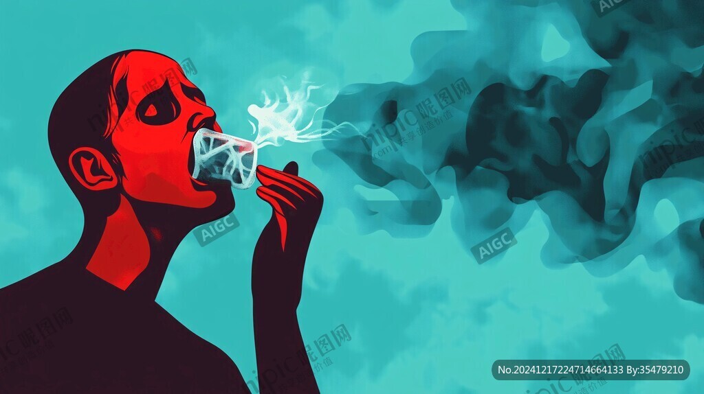 抽煙插畫
