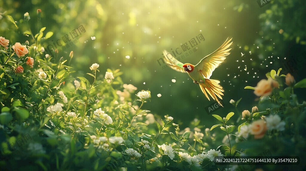唯美花鳥背景