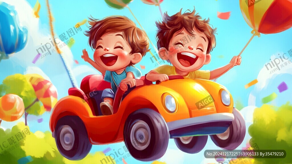 兒童汽車插畫