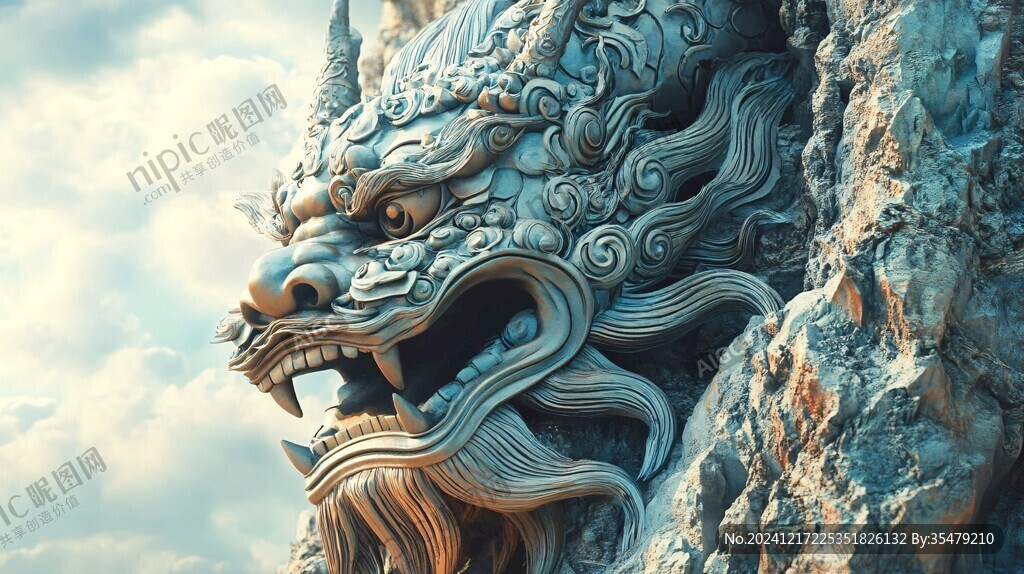 騰云駕霧仙人局部特寫(xiě)