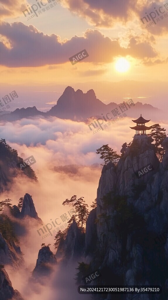 迎客松日出