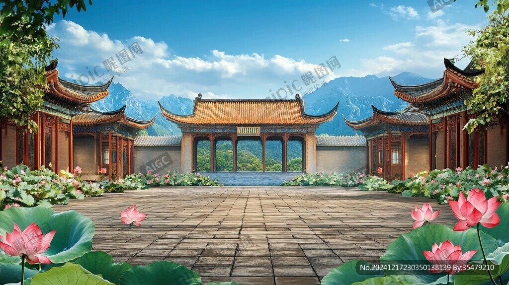 荷花湖畔粵劇背景